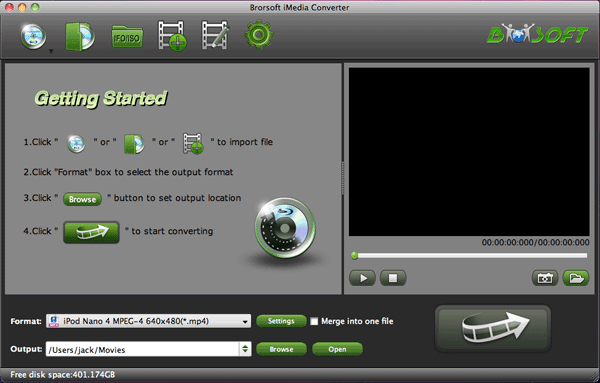 Screenshot of Brorsoft iMedia Converter for Mac